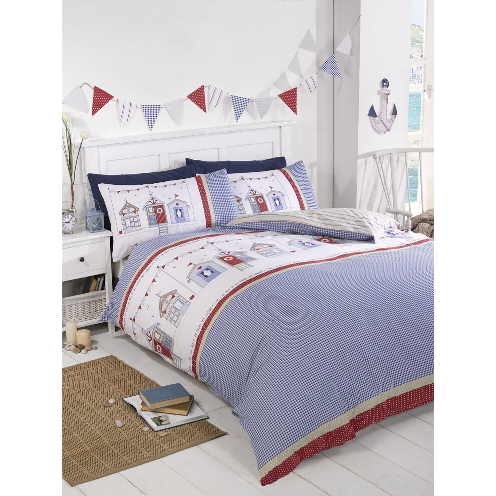 Rapport Beach Hut Duvet Set - Multi-Colour, Single | 50% Cotton 50% Polyester, Machine Washable | Great British Design | C-12395460