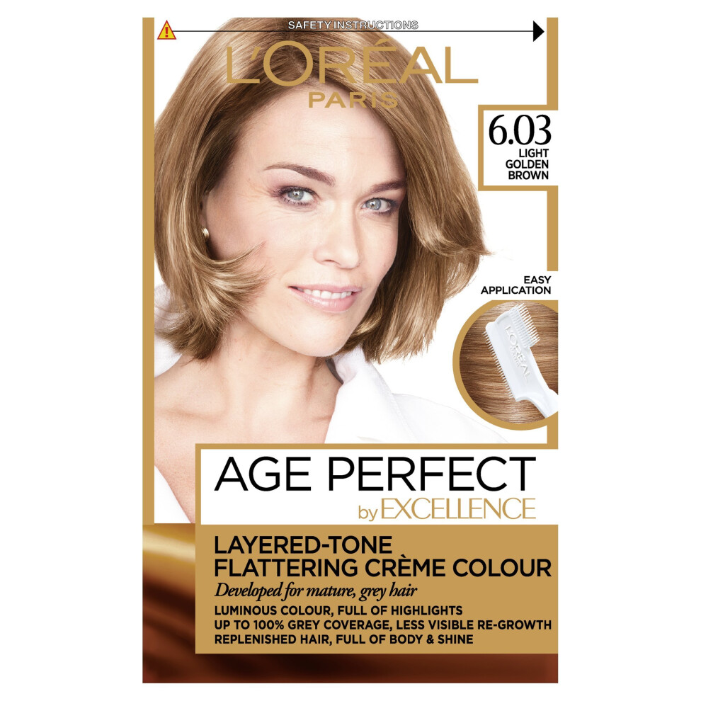 L'Oreal Excellence Age Perfect 6.03 Light Golden Brown Hair Dye