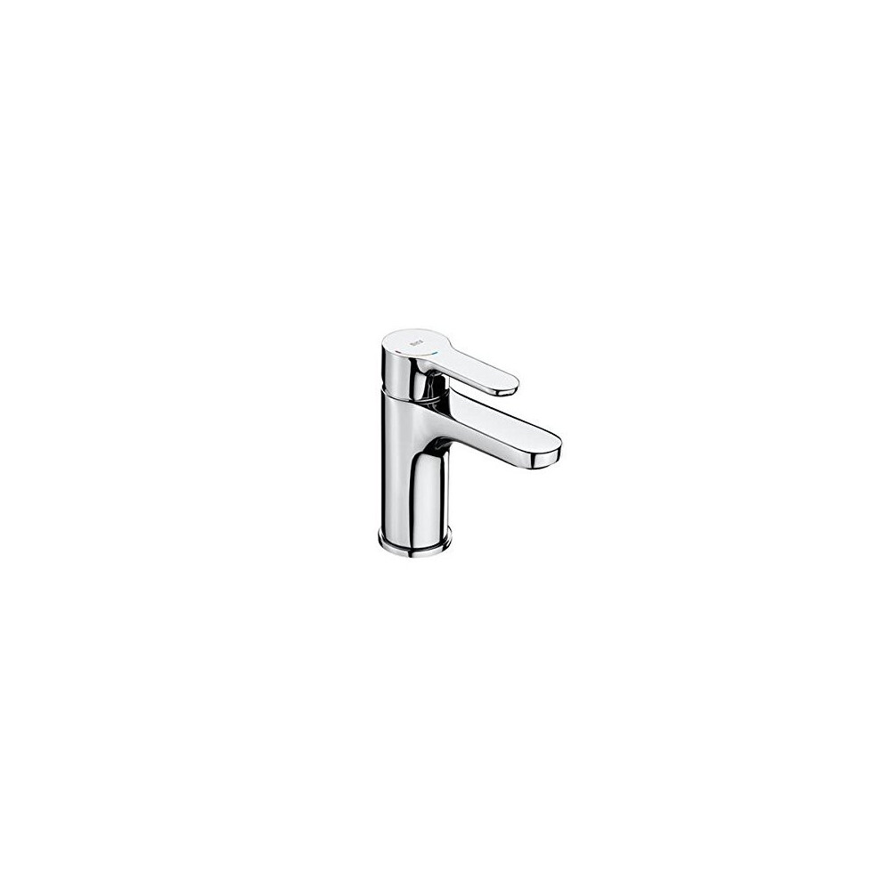 Roca A5A3K09C00 - Smooth body cold start mixer sink, L20 collection, chrome finish.