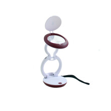 Daylight Company Natural Light Compact Foldable Magnifying Light, White/Red