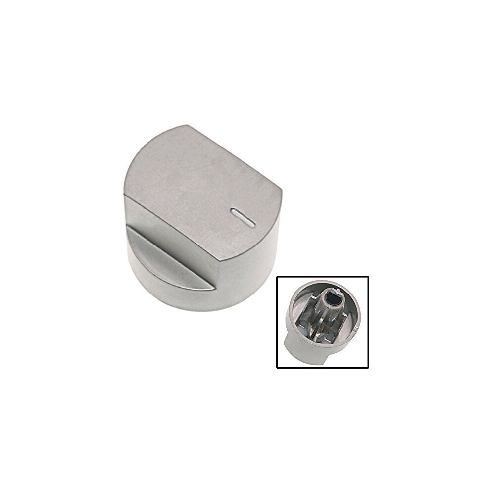 SPARES2GO Control Knob Switch & Shaft for Stoves 61EDO 61EHDO BL ST WH Oven Cooker Hob (Silver)