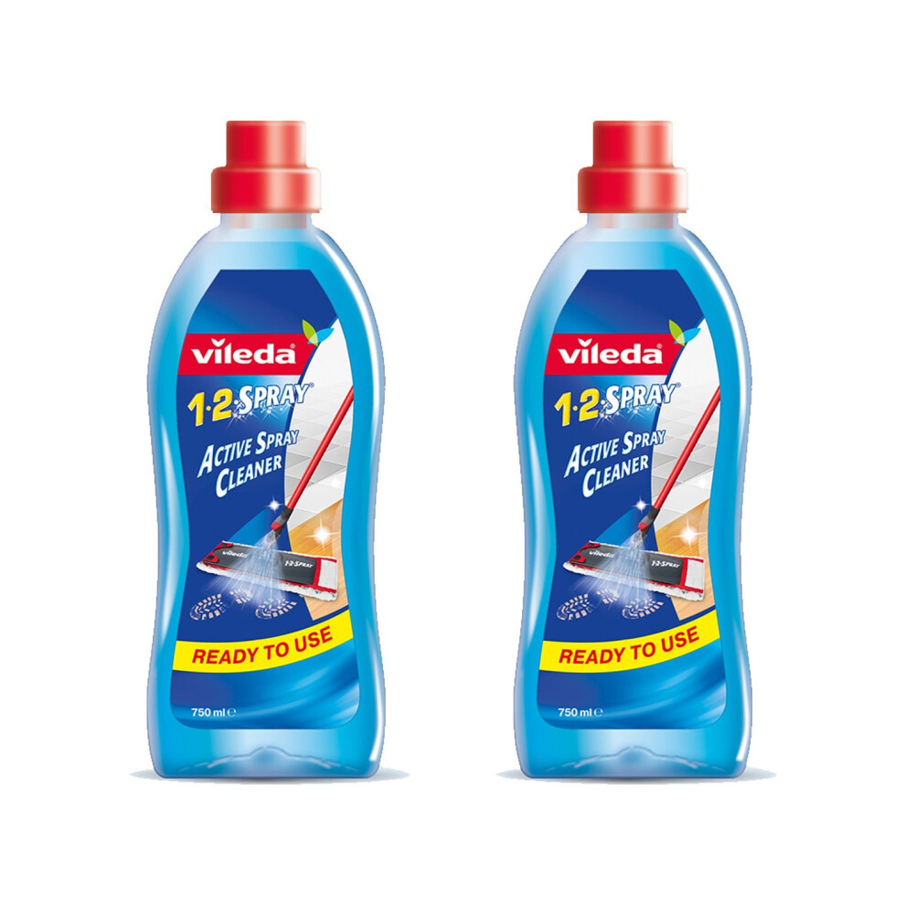 Vileda 1-2 Spray Floor Cleaning Liquid, 750 ml,Transparent,Pack of 2