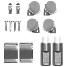 Roca Senso and Giralda Chrome Soft Close Toilet Seat Hinge Set With End Cap Fixings and Dampers