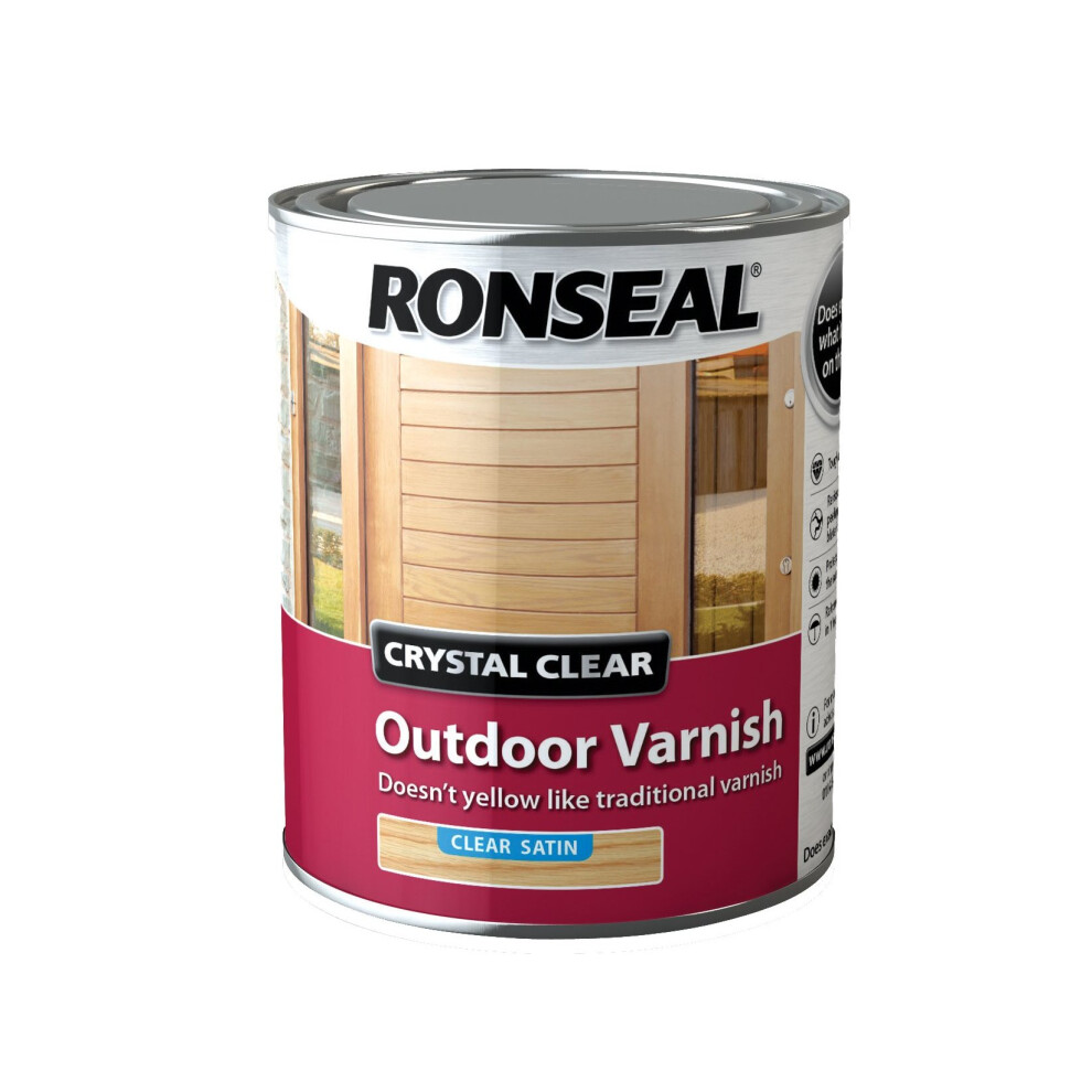Ronseal CCODVS750 750 ml Crystal Outdoor Satin Finish Varnish - clear