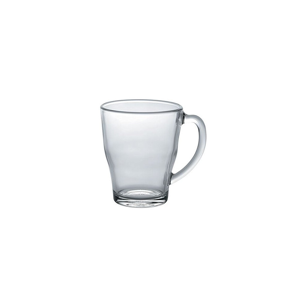 Duralex Made In France Cosy Glass Mug (Set of 6), 12.37 oz, Clear