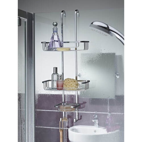 Croydex Croydex Chrome 3-Tier Hook Over Shower Caddy, 5 Year Rust Free Guarantee 1