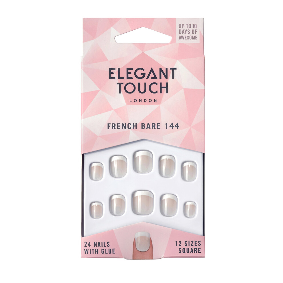 Elegant Touch - French Nails - Bare - 144 - X-Small - Square Shape