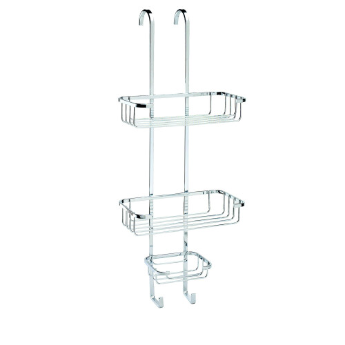 Croydex Croydex Chrome 3-Tier Hook Over Shower Caddy, 5 Year Rust Free Guarantee