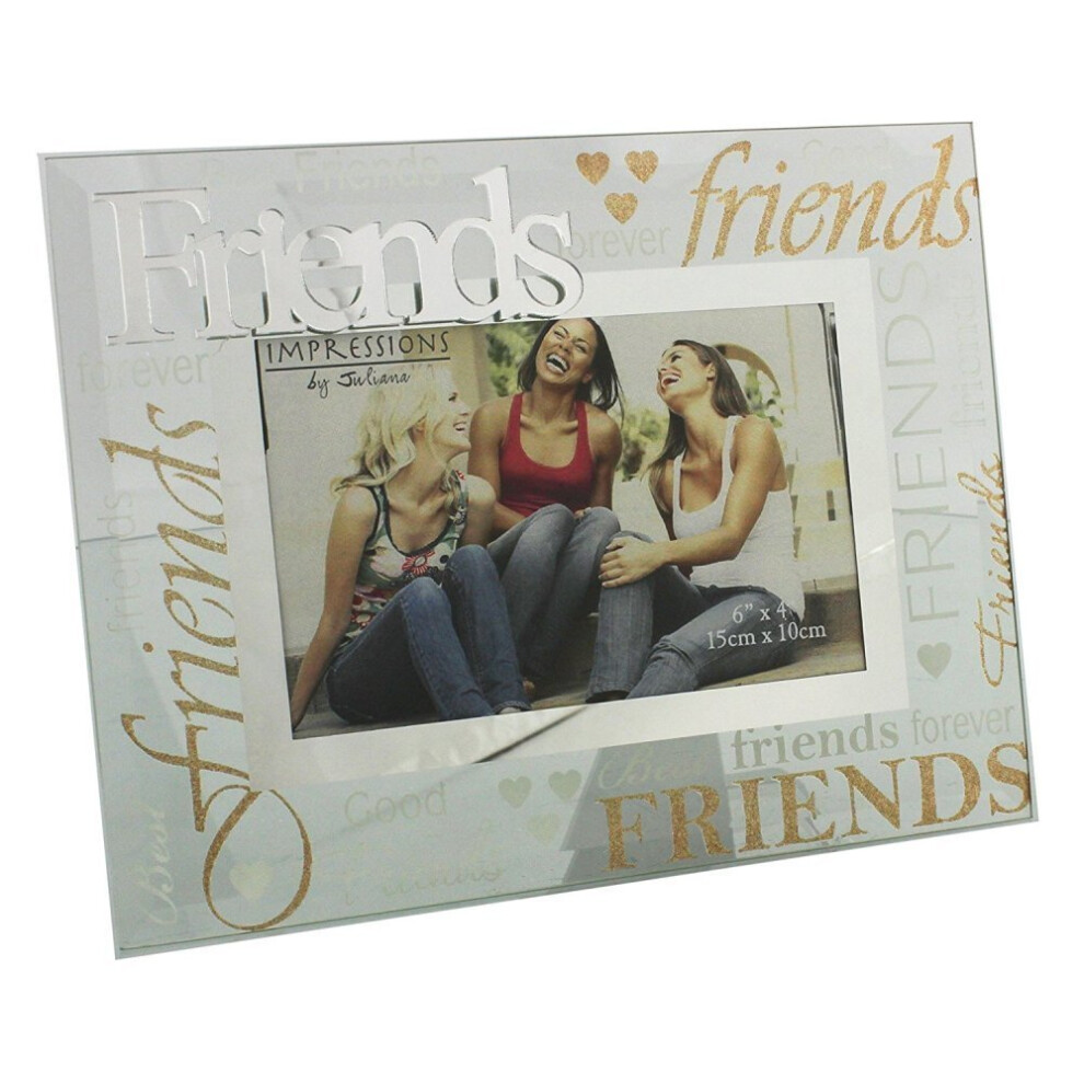 Friends Glitter Glass and Mirrored Words Photo Frame Lovely Gift