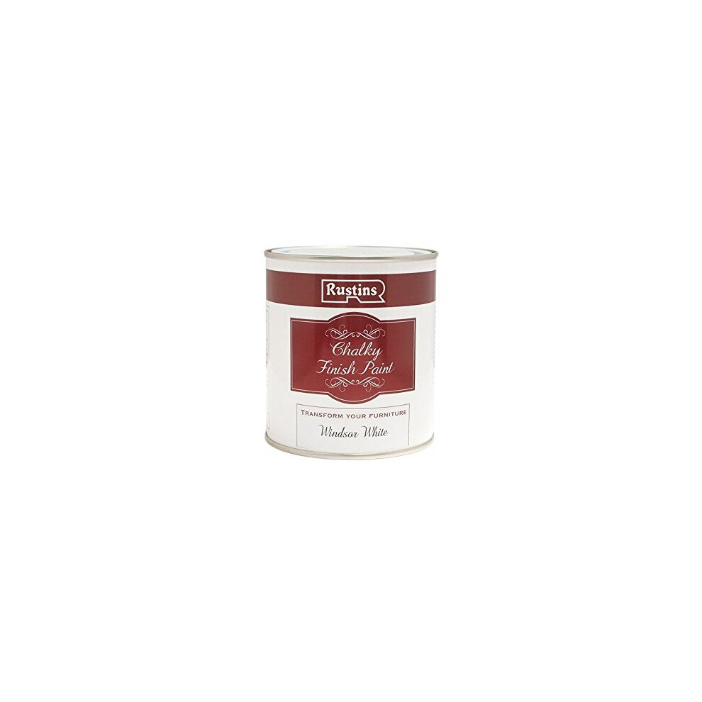 Rustins CHAPW250 Chalky Finish Paint Windsor White 250ml, 250 ml