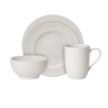 Villeroy & Boch 10-4153-7277 For Me Starter set 4 People, Elegant Porcelain Starter Set with a Puristic White Design, Suitable for Up to 4 People,...
