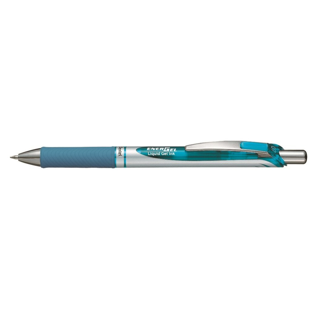 Pentel EnerGel BL77 Gel Ink Rollerball Pen/Click Pen - 0.35 mm, Pack of 1 light blue