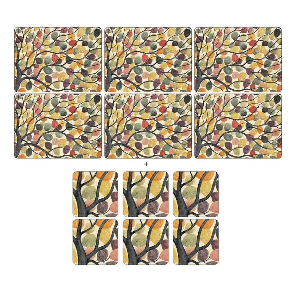 Pimpernel Dancing Branches, 6 Placemats + 6 Coasters