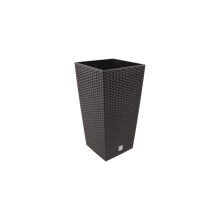 Prosper Plast DRTS170-440U 17 x 17 x 32.4 cm Rato Square Flowerpot - Dark Brown (12-Piece)