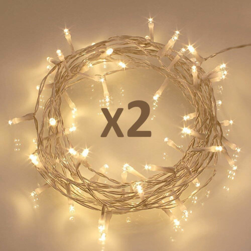 Koopower 40 LED Fairy String Lights Christmas Xmas w/Timer Function, IP65 Waterproof[2 Pack], Warm White