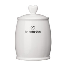Chic Design White Dolomite Biscuit Canister, Functional Design Canister, Durable Canister For Ingredients