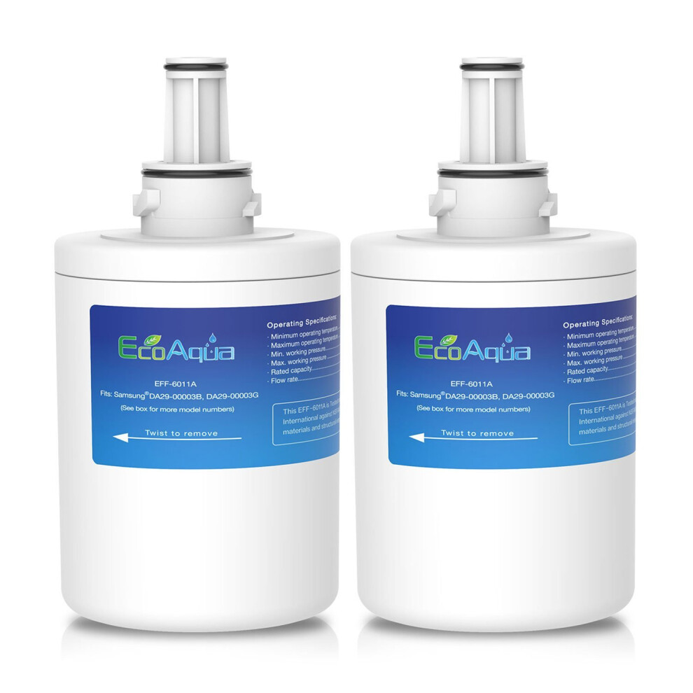 EcoAqua EFF-6011A Ice & Water Refrigerator Filter to fit Samsung DA29-00003G, HAFCU1/XAA, HAFCU1-2P/XAA, HAFIN2/EXP, DA97-06317A, DA29-00003A,...