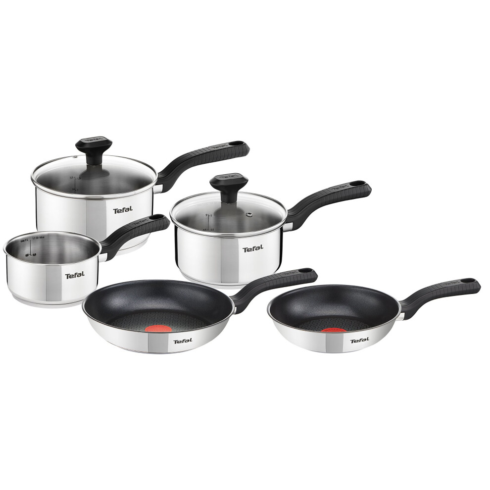 Tefal Comfort Max Stainless Steel Cookware Set, 5 Pieces - Silver