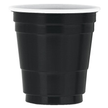 Unique Party 62532 - Black Plastic Shot Glasses, Pack of 20
