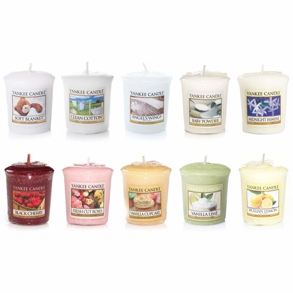 Yankee Candle Votive Samplers x10 MIXED - Assorted Scented Votive Candles UKASNHMAKTN8022