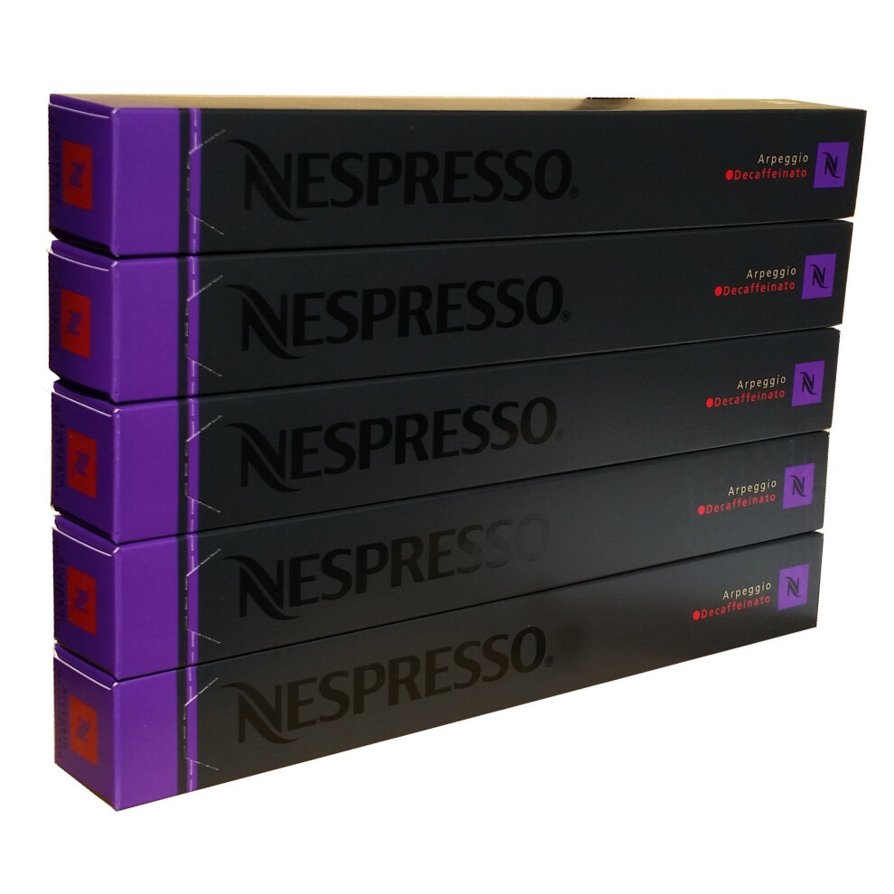 Nespresso Capsules - Arpeggio Decaffeinato - 50 Capsules, 5 Sleeves - New Decaf variety