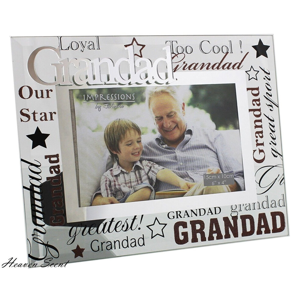 Grandad Mirrored Words Photo Frame Lovely Gift For Special Grandad