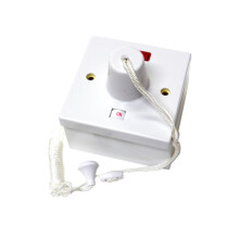 45 amp shower switch ceiling pull cord comes with 44mm surface backbox - double pole