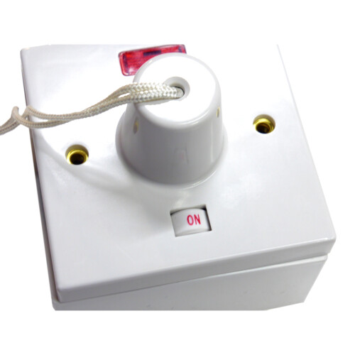 45 amp shower switch ceiling pull cord comes with 44mm surface backbox - double pole 2