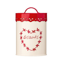Premier Housewares Anglaise Biscuit Canister - Cream/Red