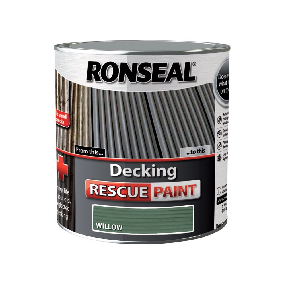 Ronseal DRPW25L 2.5 Litre Decking Rescue Paint - Willow