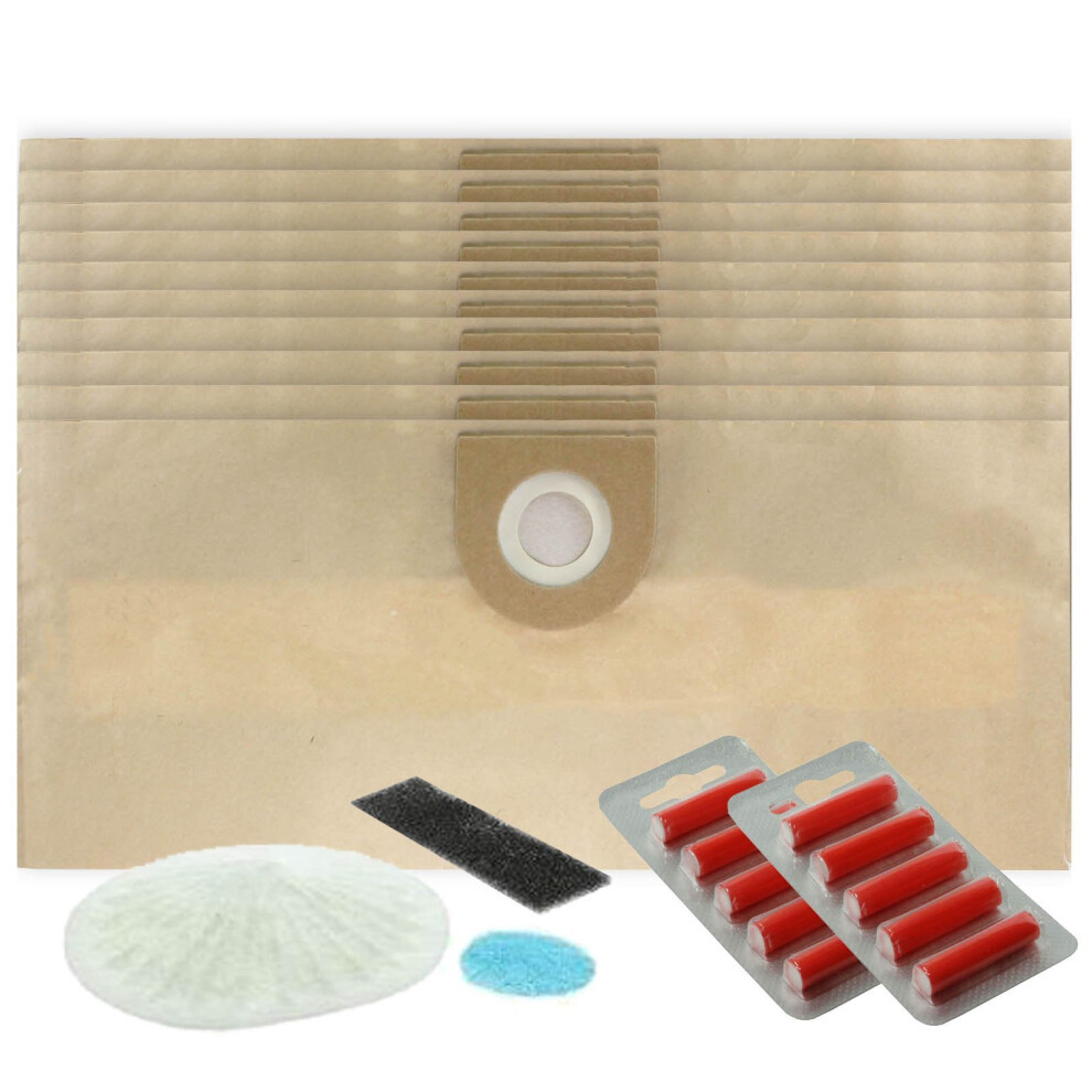 Spares2go Dust Bags & Filter Set for Vax 3-in-1 Multifunction 6131 Vacuum Cleaners (10 Bags & Air Fresheners)