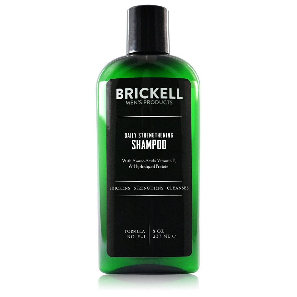 Brickell Men's Daily Strengthening Shampoo for Men - Natural - Featuring Mint & Tea Tree Oil - 8 Ounce