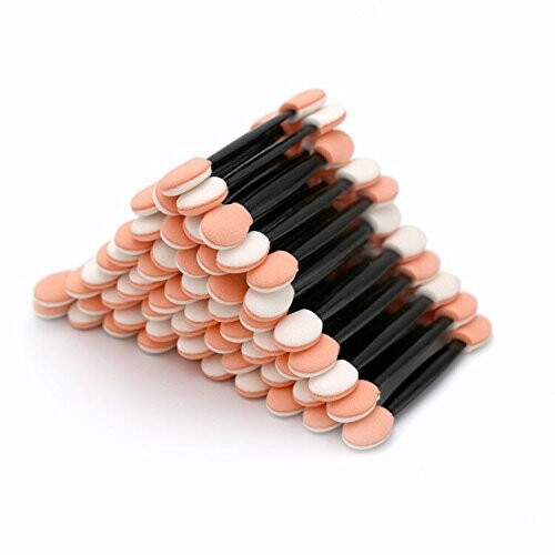 100 PCS Disposable Eyeshadow Brush Dual Sided Oval Sponge Tipped Makeup Applicator Tool