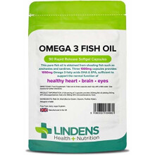 Lindens Omega 3 Fish Oil 1000mg Capsules | 90 Pack | 1050mg Omega 3 Fatty acids DHA & EPA per 3 Capsules and Supports Normal Function of Healthy...