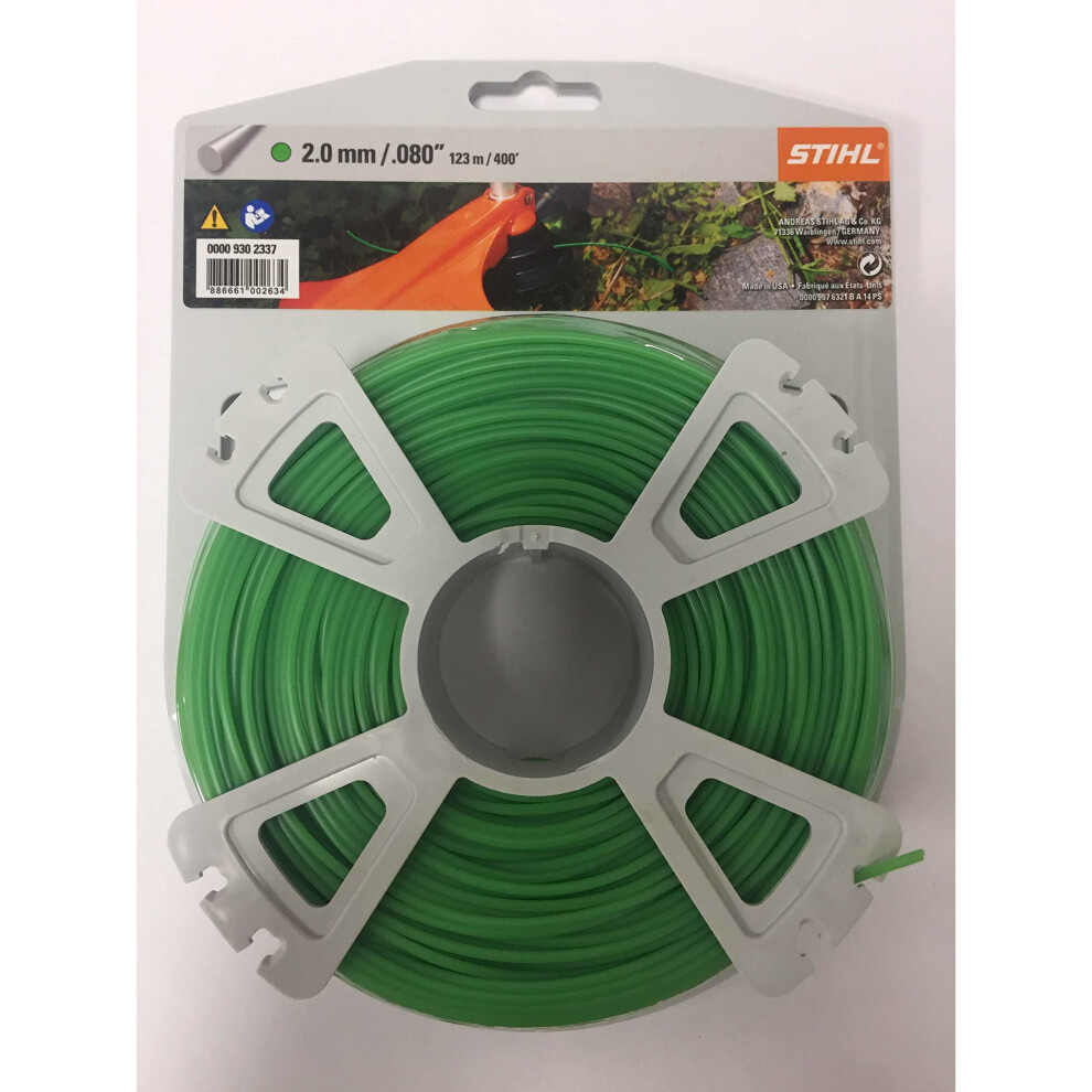 Genuine Stihl Strimmer Line 2.0mm / .080" x 123m /400' Round Green Wire