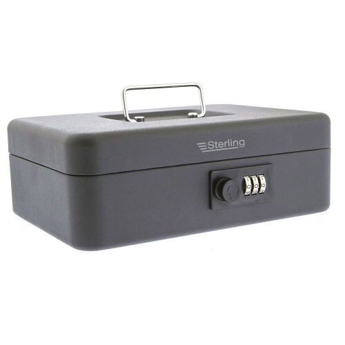 Sterling CB03CBK 10" Combination Lock Cash Box - Black