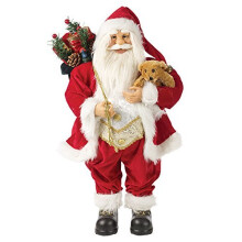 C-81440: The Christmas Workshop 60 cm Standing Santa Claus Figure, Traditional Red Coat with Gift Sack - Free Standing