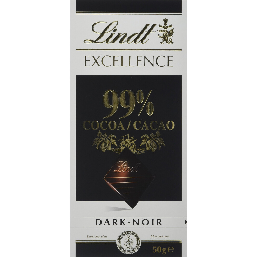 Lindt Excellence 99 Percent 50 g (Pack of 18)