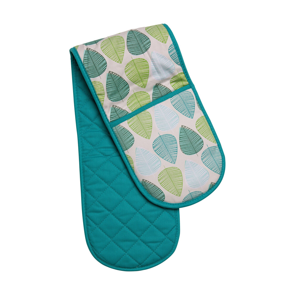 Premier Housewares Leaf Double Oven Glove - Green