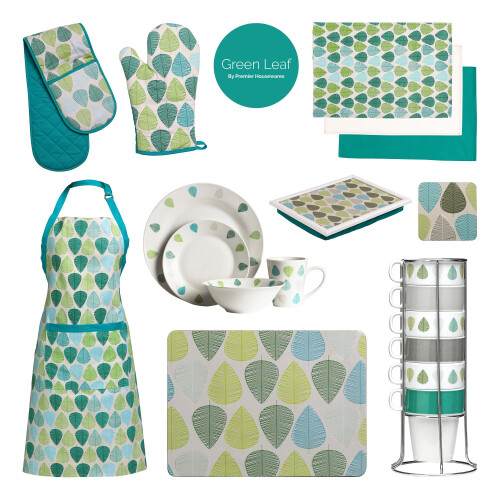 Premier Housewares Premier Housewares Leaf Double Oven Glove - Green 2