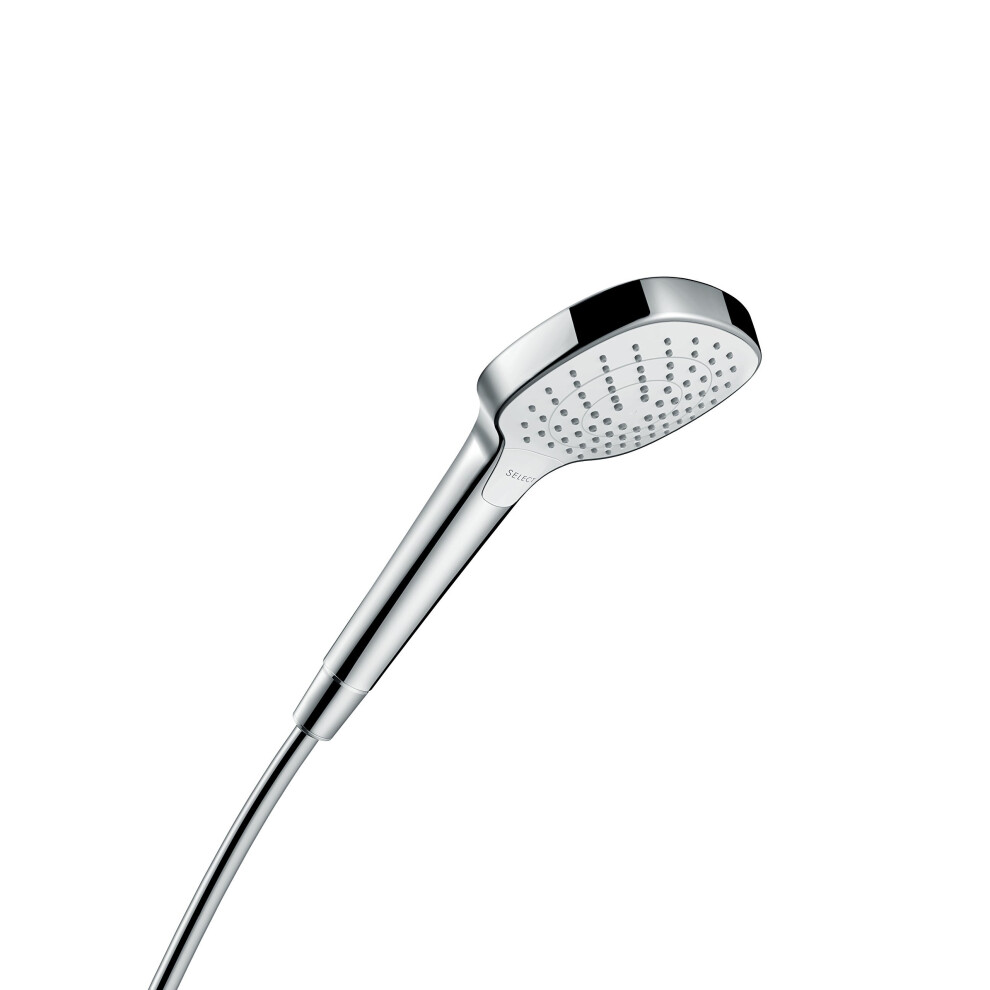 hansgrohe Croma Select E 110 Vario hand shower, 3 spray modes, white/chrome