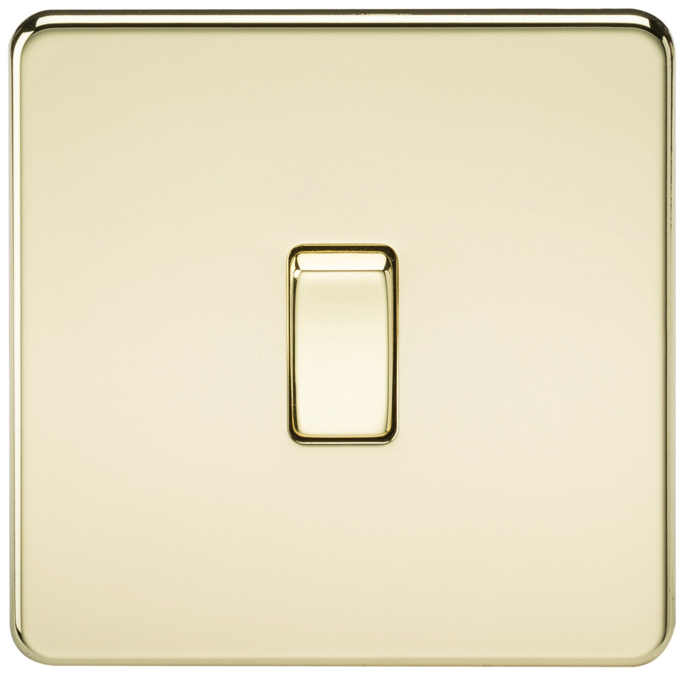 Knightsbridge Sf1200pb Screwless 10 A 1-Gang Intermediate Switch, Polished Brass 5055559199762