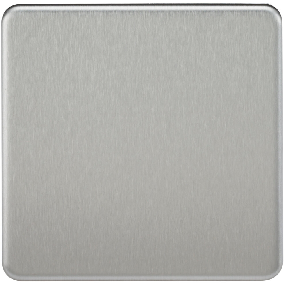 Knightsbridge Sf8350bc Screwless 1-Gang Blanking Plate, Brushed Chrome 5055559199410