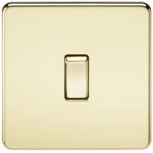 Knightsbridge SF2000PB Screwless 10 A 1-Gang 2 Way Switch, 230 W, 230 V, Polished Brass
