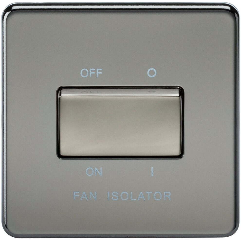 Knightsbridge Sf1100bn Screwless 10 A 3 Pole Fan Isolator Switch, Black Nickel 5055832902324