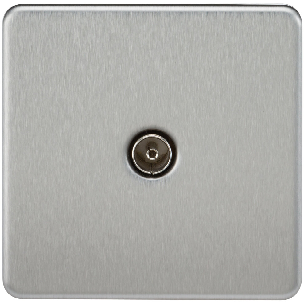 Knightsbridge Sf0100bc (Non-Isolated) Screwless 1-Gang Tv Outlet, 20 W, 230 V, Brushed Chrome 5055559199199