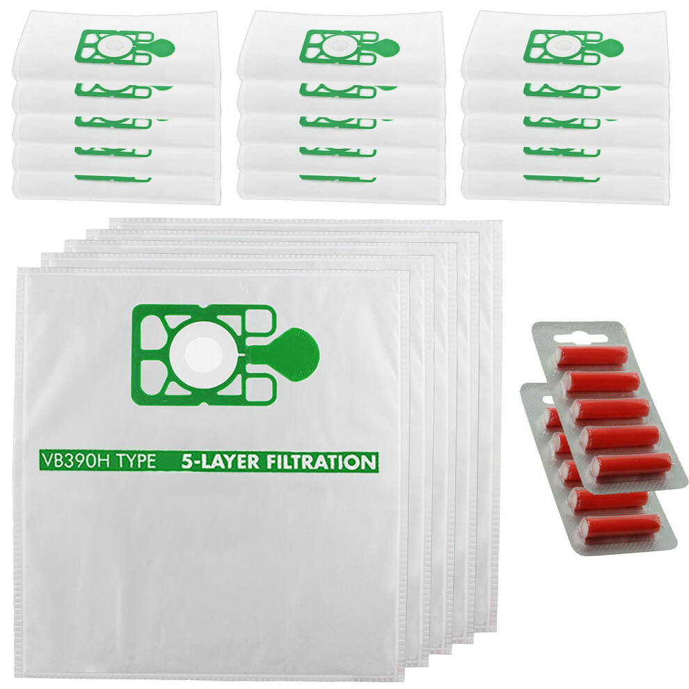 Spares2go Cloth Dust Bags for Numatic Henry Hetty Vacuum Cleaners (Pack of 20 + 10 Fresheners)
