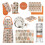 Premier Housewares Set of 4 Cork Backed Rectangle Orange Leaf Design Placemats Tableware Table Mats 5