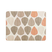 Set of 4 Cork Backed Rectangle Orange Leaf Design Placemats Tableware Table Mats