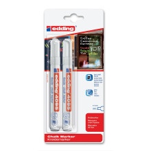 Edding 4095 Window Chalk Marker, Blister Pack Of 2, 2 – 3 mm, white